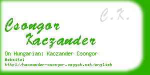 csongor kaczander business card